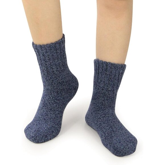 BenSorts Women 5 Packs Gray Beige Blue Green Black Winter Thick Warm Boots Socks - Picture 6 of 8